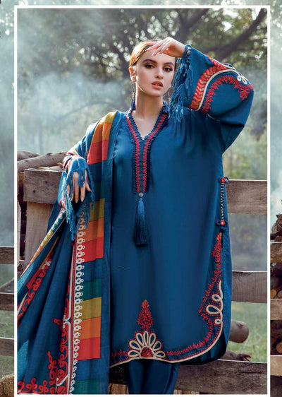 BSL-1603-A - Unstitched - Maria.B Winter Shawl Collection 2022 - Memsaab Online