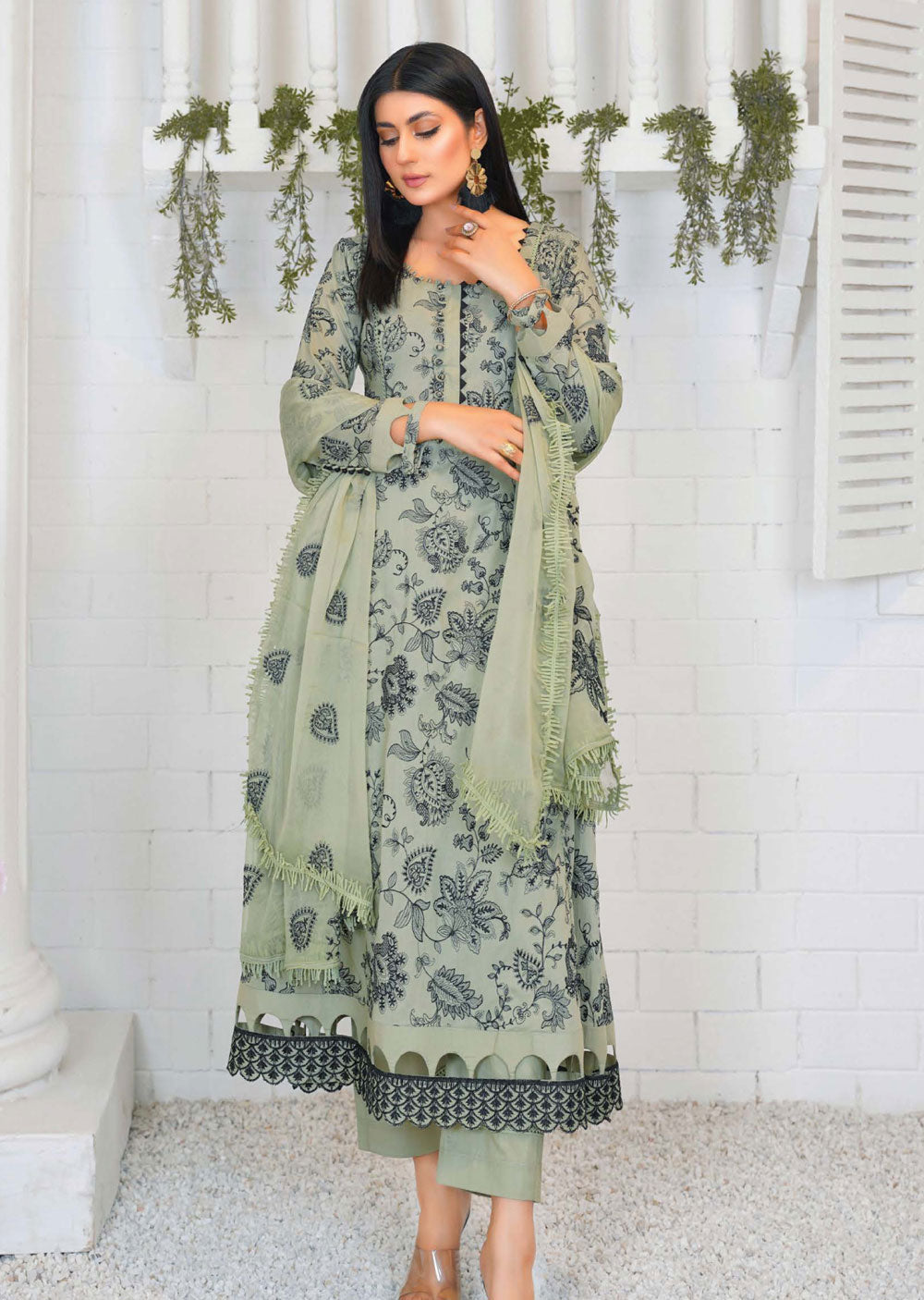 TEV-03 - Unstitched - Threads & Weaves Lawn Collection 2023 - Memsaab Online