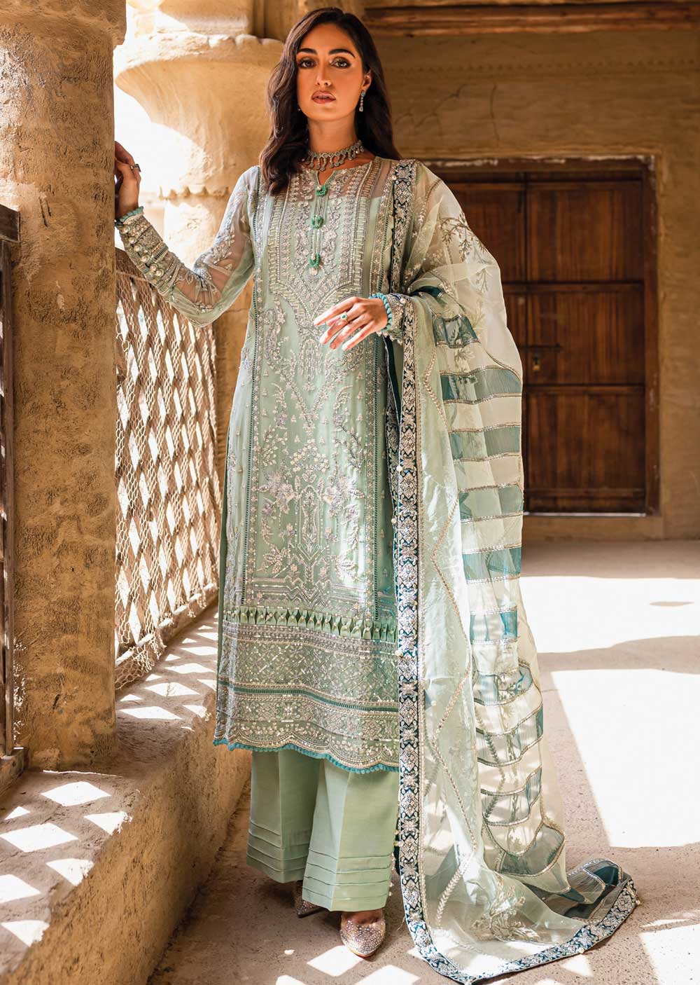 GLM-03 - Alayha - Unstitched - Gulaal Embroidered Chiffon Collection 2022 - Memsaab Online