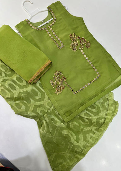 DXK887 Readymade Green Girls Suit - Memsaab Online