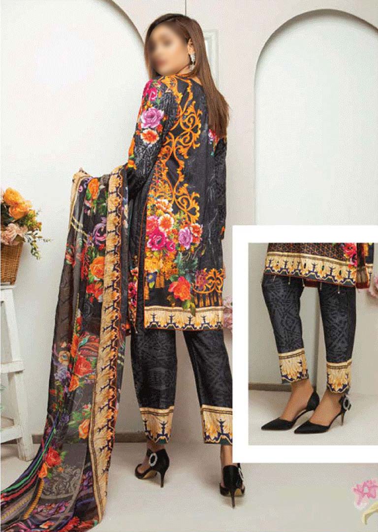 KDJ-3 Readymade Digital Linen Suit Silk Dupatta - Khadijah Vol 4 - Memsaab Online