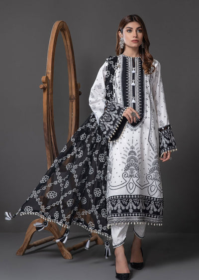 ALM21-03 - Amira - Unstitched - Monochrome Mystique Collection 2022 - Memsaab Online