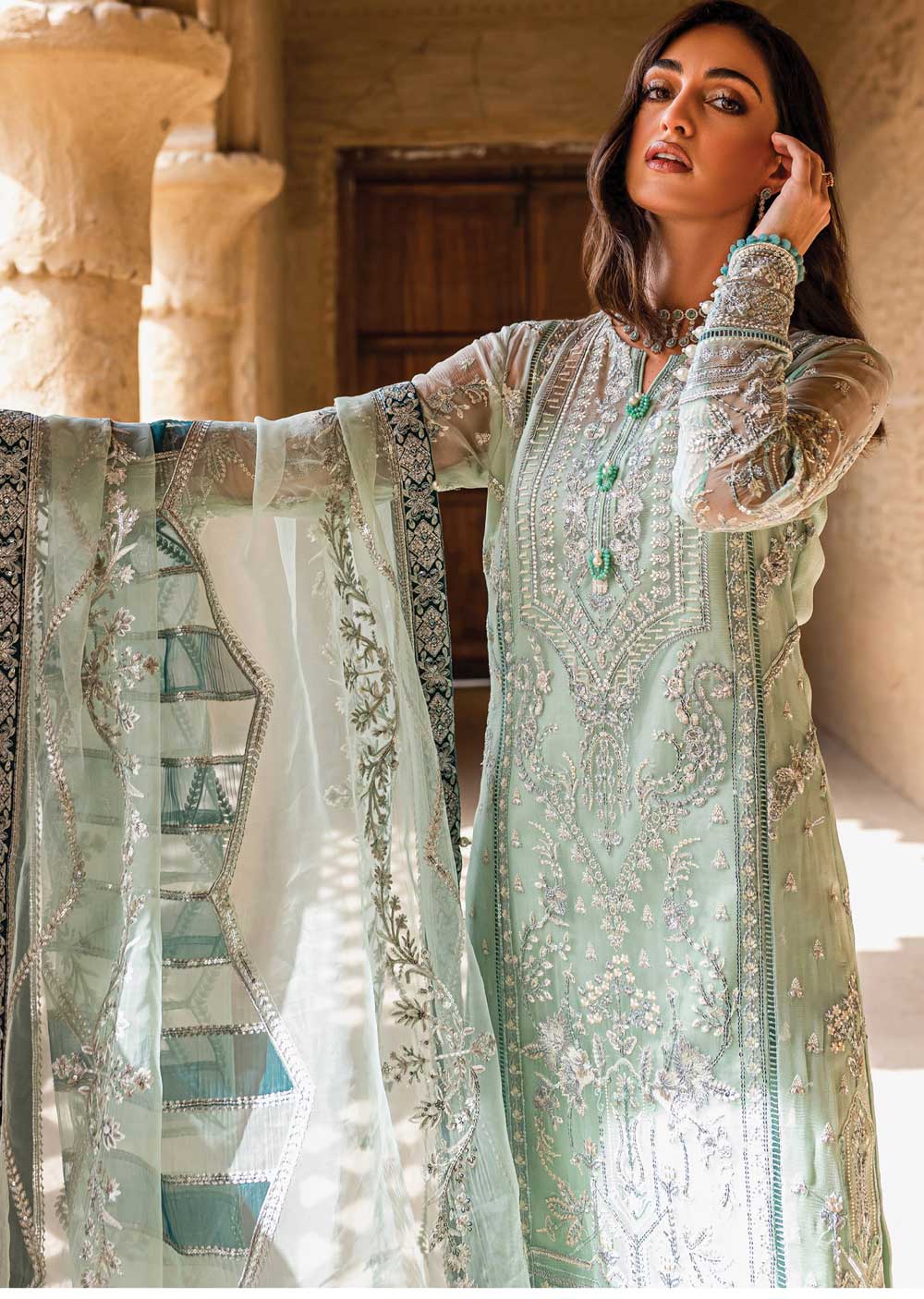 GLM-03 - Alayha - Unstitched - Gulaal Embroidered Chiffon Collection 2022 - Memsaab Online
