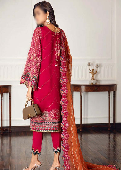 JZA03-A - Ruby Raj - Unstitched - Jazmin Eid Festive Chiffon Collection 2021 - Memsaab Online