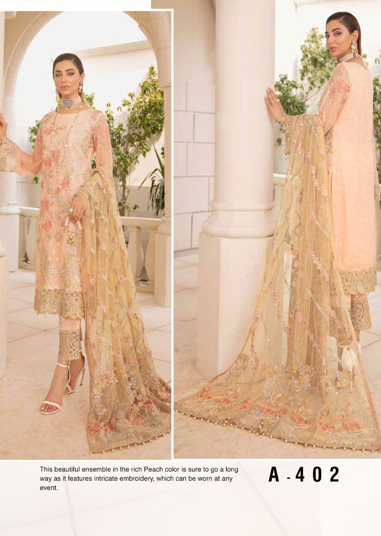 A-402 - Readymade - Chevron Chiffon Suit - Memsaab Online