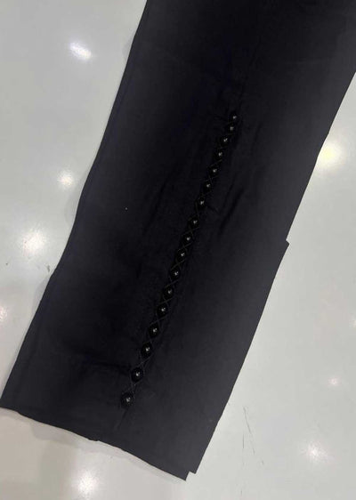 DXT405 Black Cotton Trouser - Memsaab Online