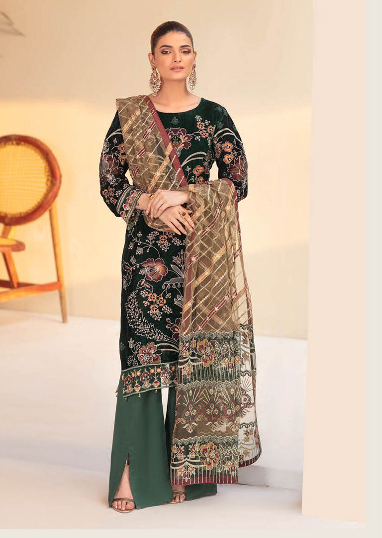 V-406 - Unstitched - Ramsha Velvet Collection Vol 4 - Memsaab Online