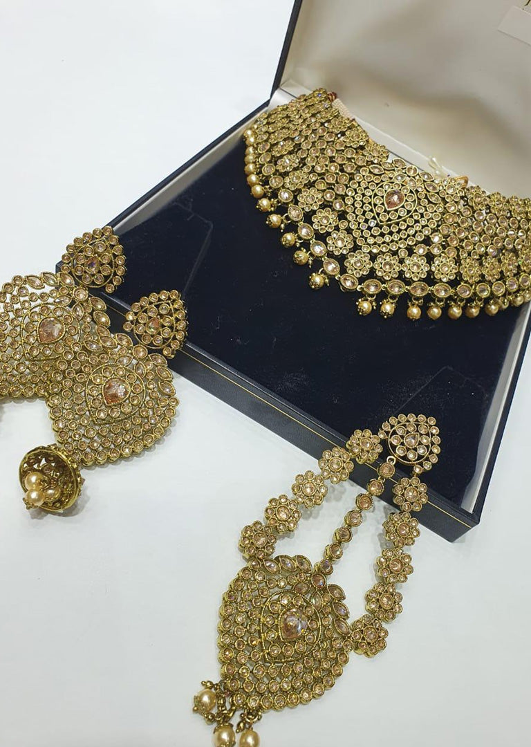 4640 Necklace Set Gold - Memsaab Online