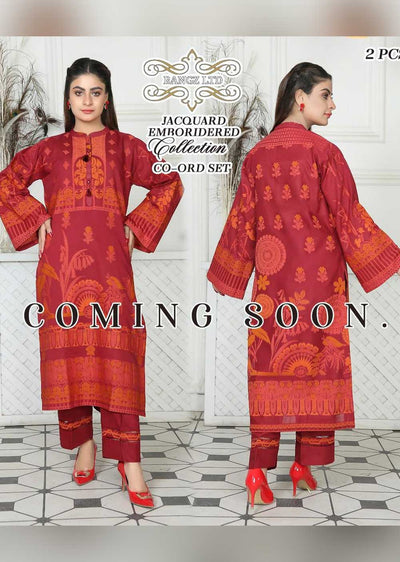 RGZS-04 - Readymade - 2 Piece Jacquard Embroidered Suit by Rangz - Memsaab Online