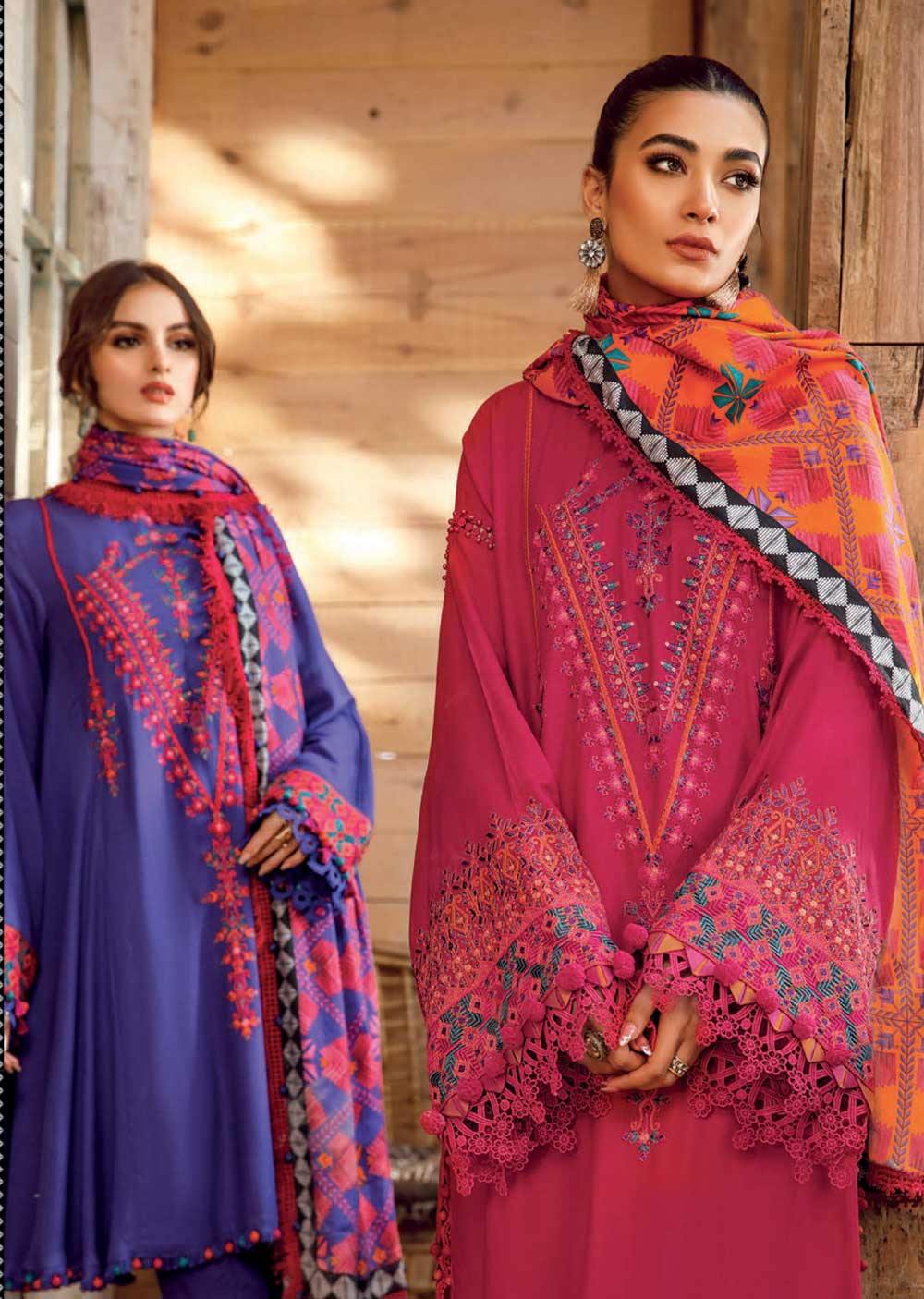 BSL-1604-A - Unstitched - Maria.B Winter Shawl Collection 2022 - Memsaab Online