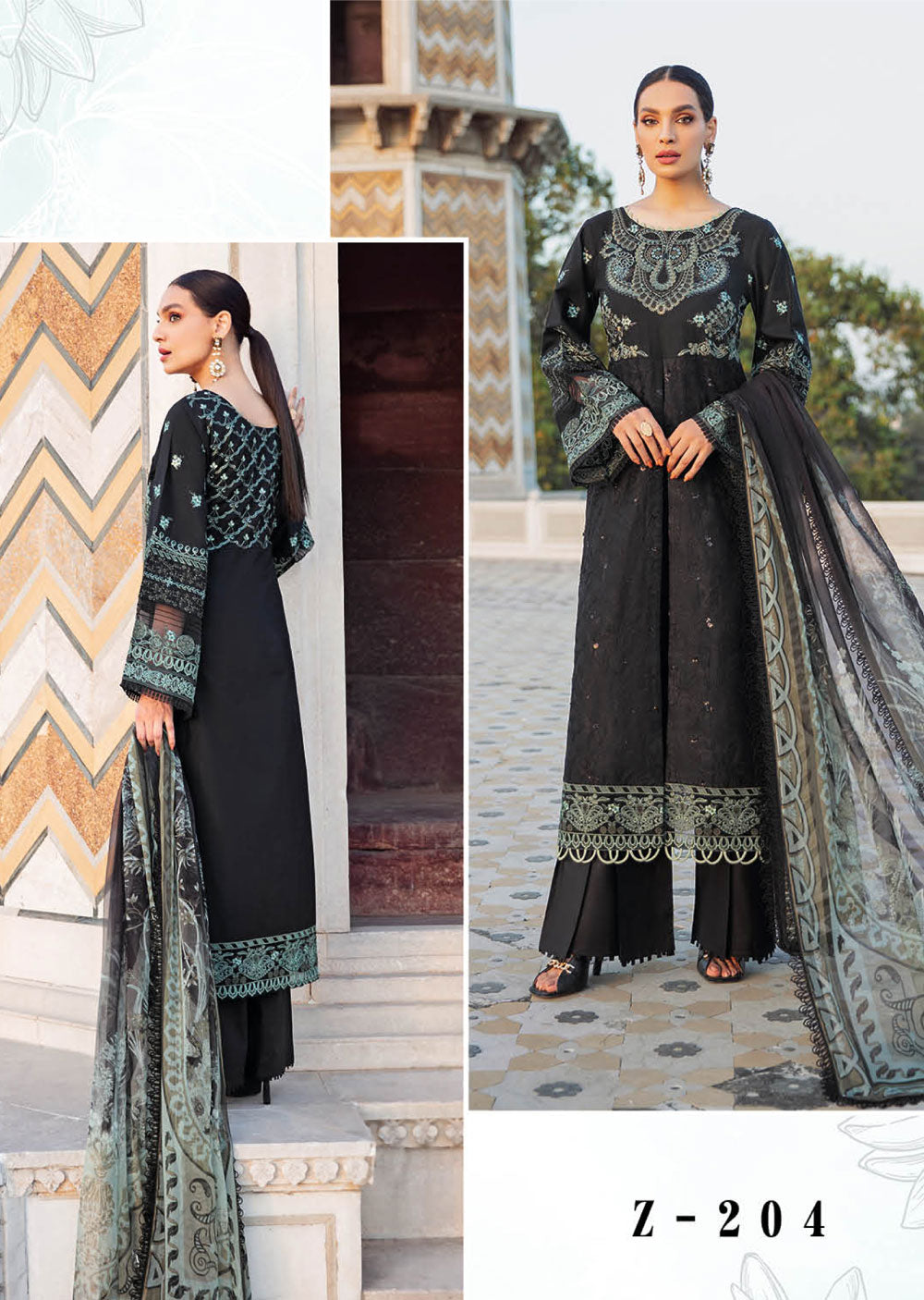 Z-204-R - Readymade - Andaaz Luxury Lawn Vol 2 2022 - Memsaab Online