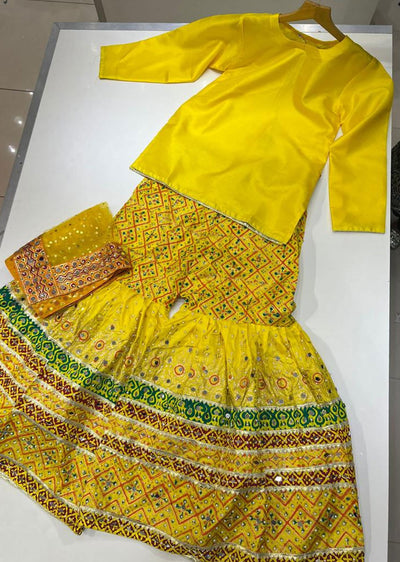 DD502 Yellow Readymade Shararah Outfit - Memsaab Online