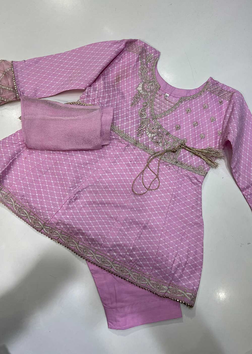 KLDK504 Pink Readymade Kids Girls Suit - Memsaab Online