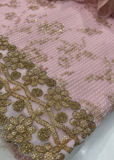 ATQ 5226 Unstitched Pink Georgette Suit - Memsaab Online