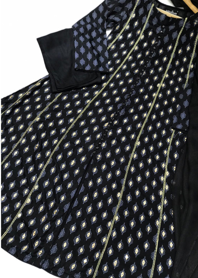 HK59 Sheesha - Black Linen Mirror Suit - Memsaab Online
