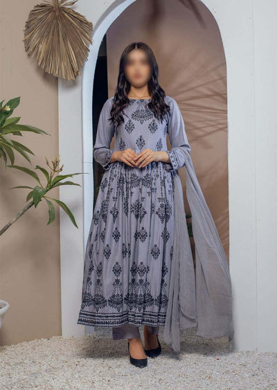 HK73 Chandere Readymade Grey Linen Dress - Memsaab Online