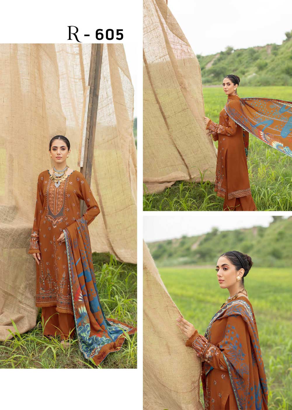 R-605 - Unstitched - Reet Collection by Ramsha Vol 06 - Memsaab Online