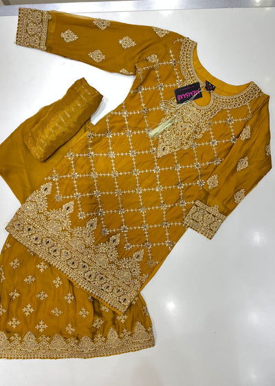 SHAZ6531 Yellow Readymade Georgette Suit - Memsaab Online