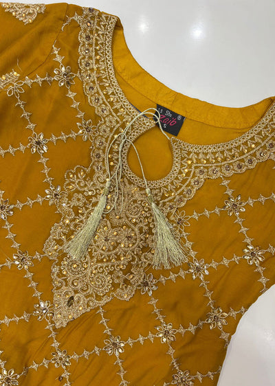 SHAZ6531 Yellow Readymade Georgette Suit - Memsaab Online