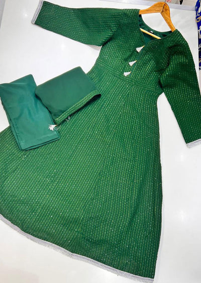 RGZ661 Green Georgette Readymade Suit - Memsaab Online