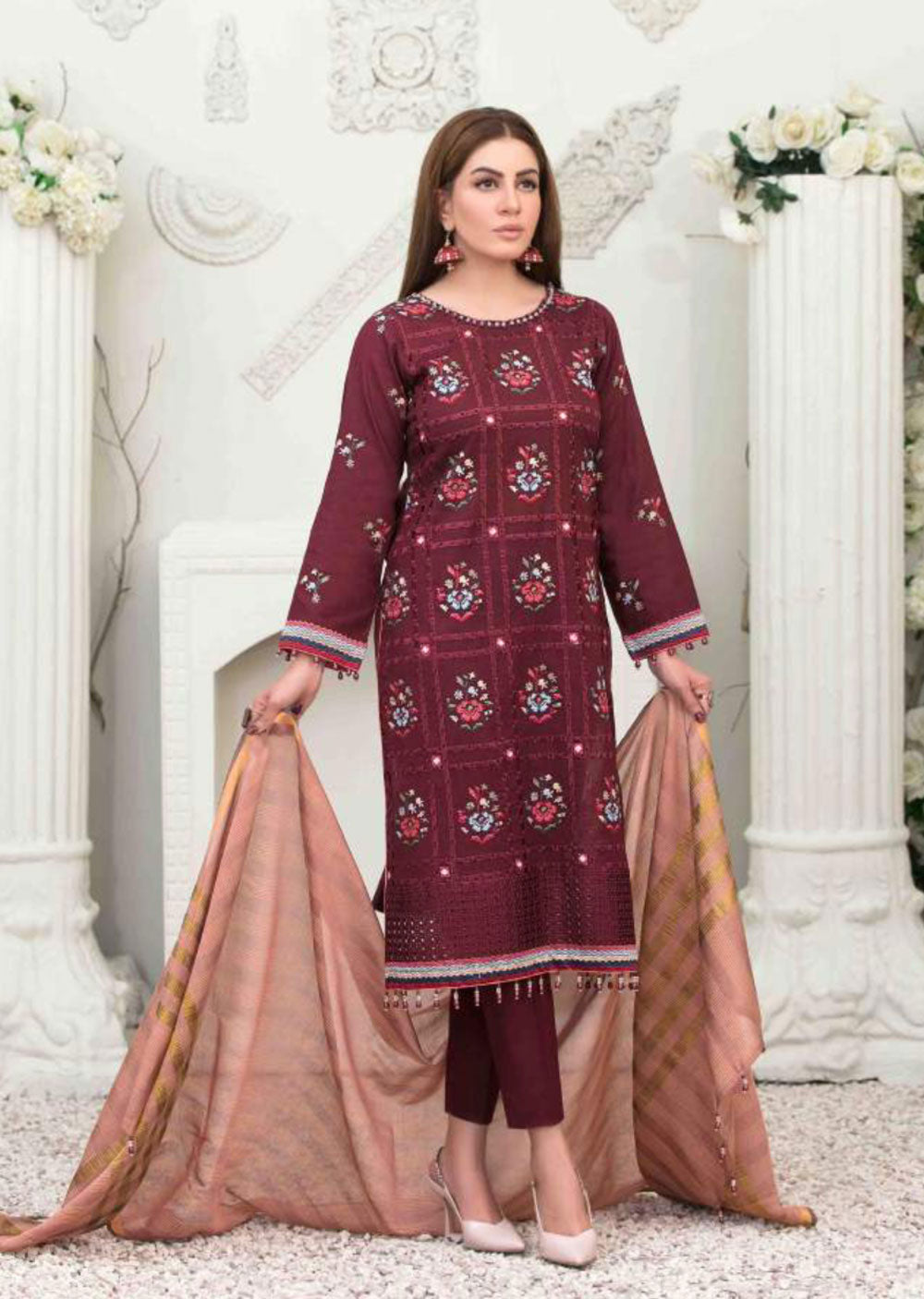 D-6776 - Sharleez - Unstitched Collection by Tawakkal 2022 - Memsaab Online