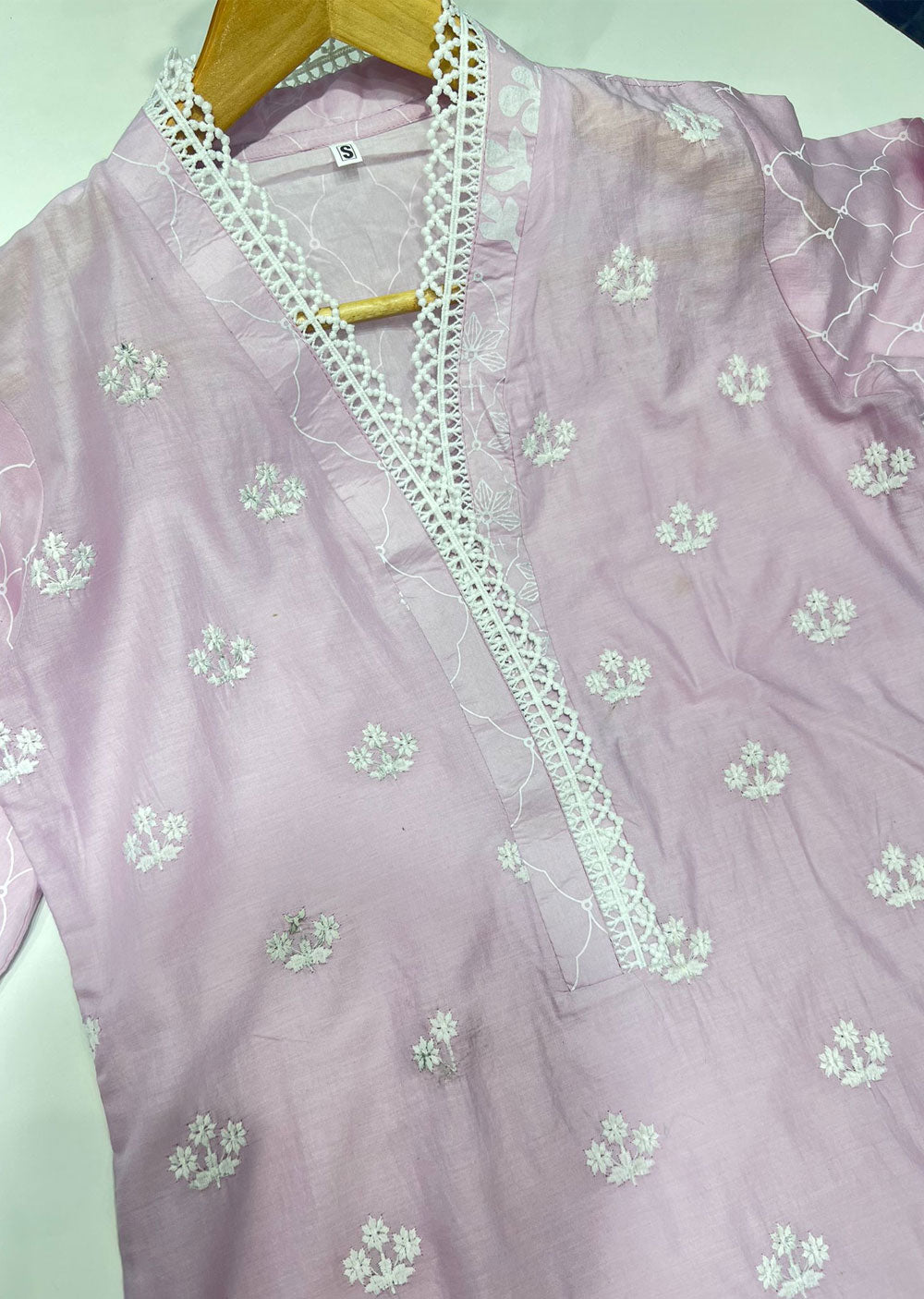 RGZ698 Readymade Pink Cotton Linen Kurti - Memsaab Online