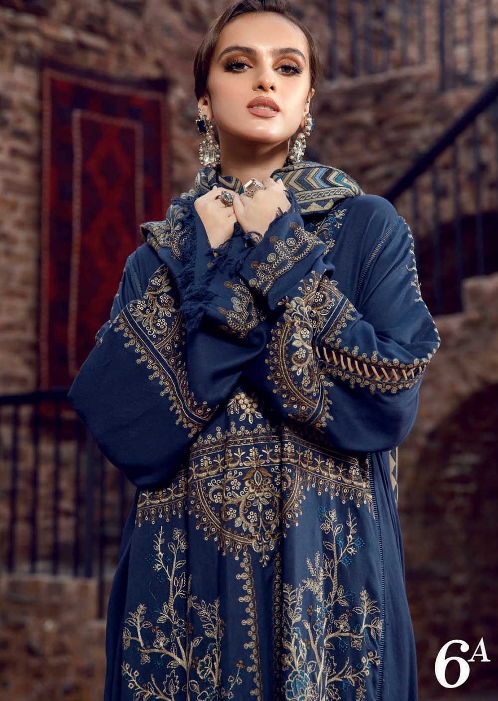 BSL-1606-A - Unstitched - Maria.B Winter Shawl Collection 2022 - Memsaab Online
