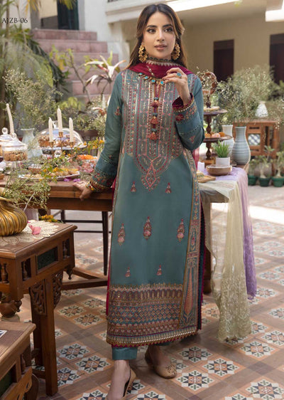 AJZB-06 - Unstitched - Zarq Barq Collection by Asim Jofa 2023 - Memsaab Online