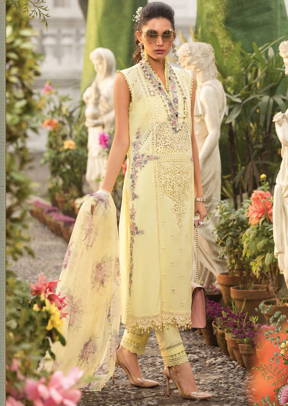 MBR-06-B - Readymade Maria B Inspired Lawn Suit - Memsaab Online