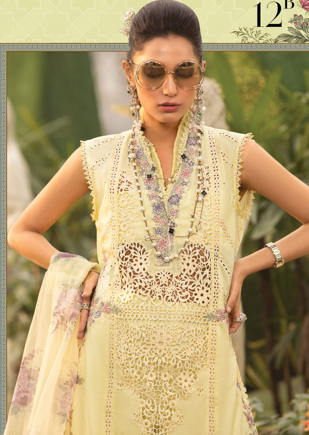 MBR-06-B - Readymade Maria B Inspired Lawn Suit - Memsaab Online
