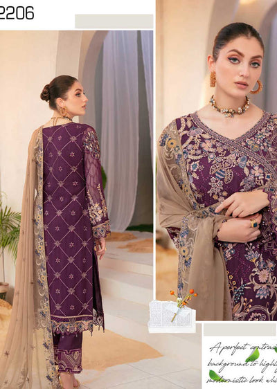 R-2206-R - Readymade - Chiffon Collection by Ramsha Vol 22 - Memsaab Online