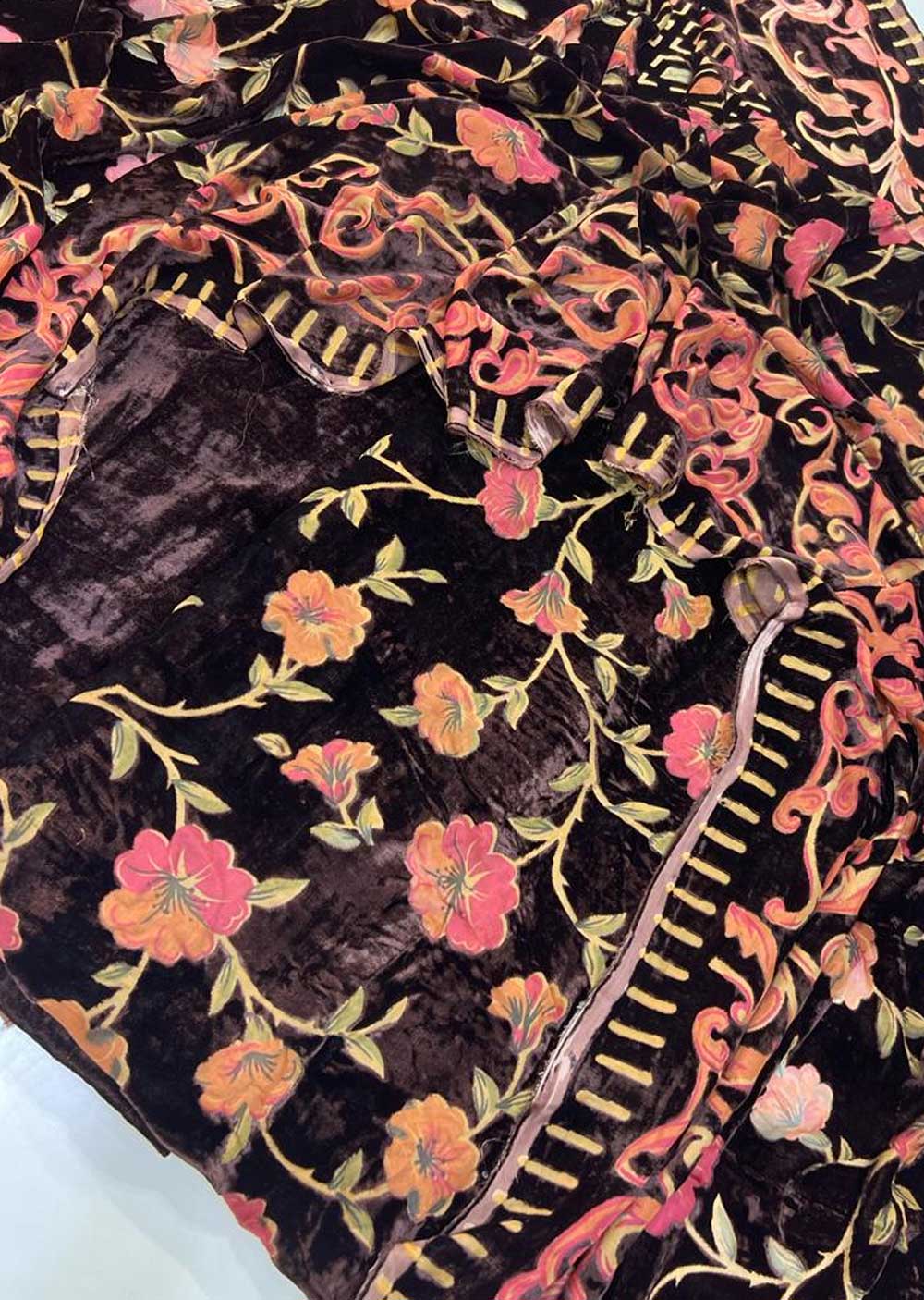 MP703 Brown Unstitched Velvet Palachi Suit - Memsaab Online