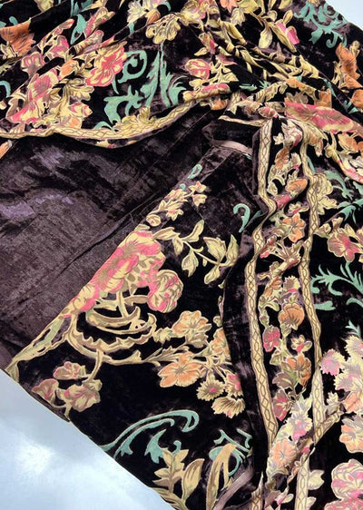 MP704 Brown Unstitched Velvet Palachi Suit - Memsaab Online
