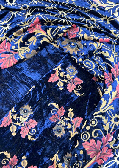 MP707 Blue Unstitched Velvet Palachi Suit - Memsaab Online