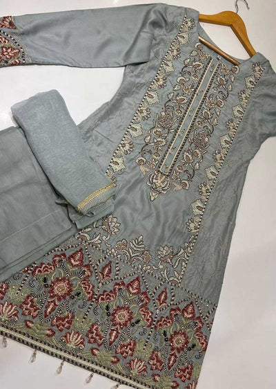 RGZ711 Mint Readymade Linen Suit - Memsaab Online