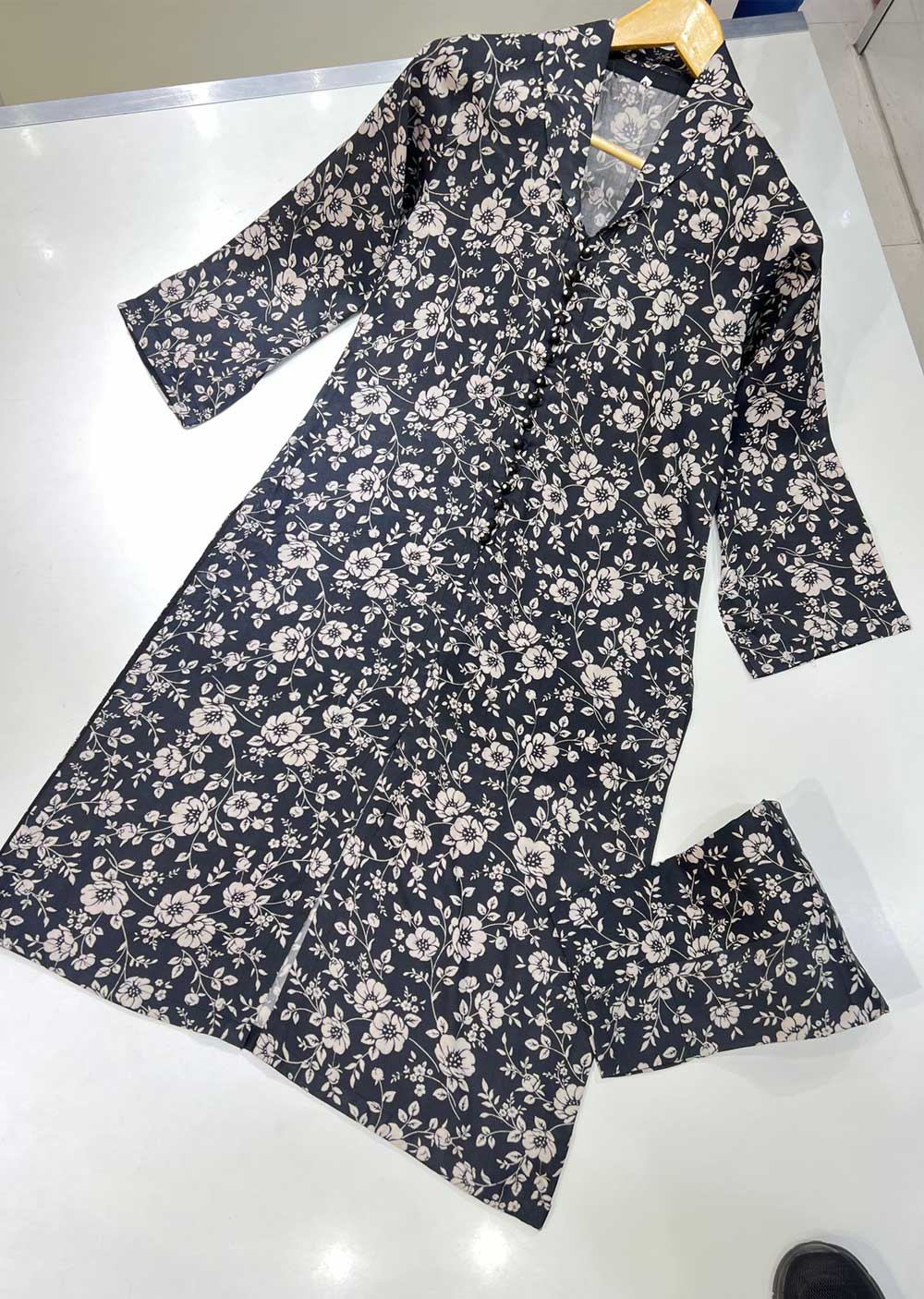 RGZ738 Readymade Floral Printed Linen Suit - Memsaab Online