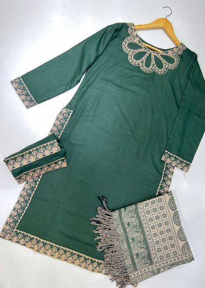 RGZ742 Green Readymade Dhanak Shawl Suit - Memsaab Online