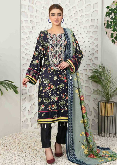 D-7540-B - Unstitched- Seher Linen Collection by Tawakkal 2022 - Memsaab Online