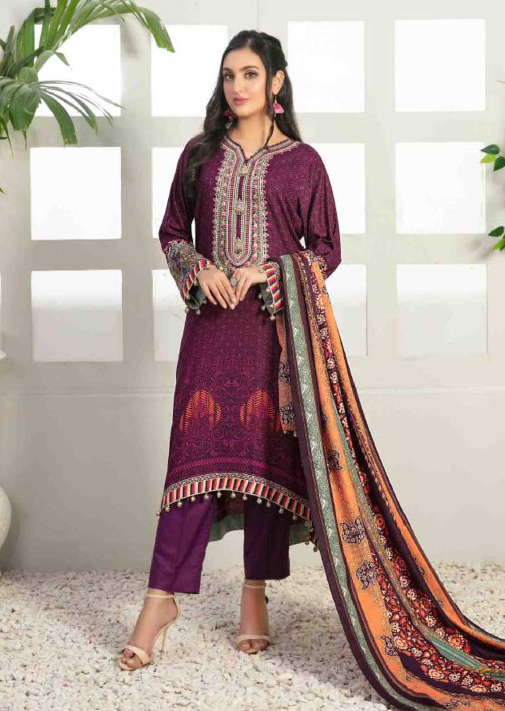 D-7544R-B - Readymade- Seher Linen Collection by Tawakkal 2022 - Memsaab Online