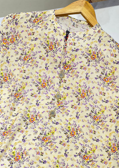 RGZ764 Readymade Floral Printed Linen Suit - Memsaab Online