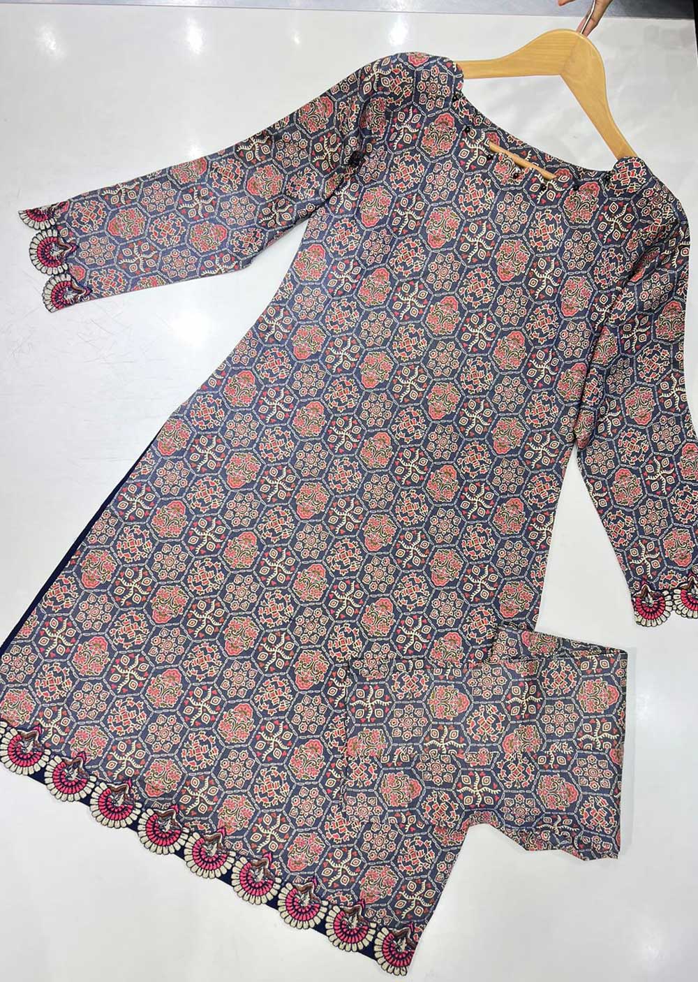 RGZ779 Readymade Floral Printed 2 Piece Linen Suit - Memsaab Online
