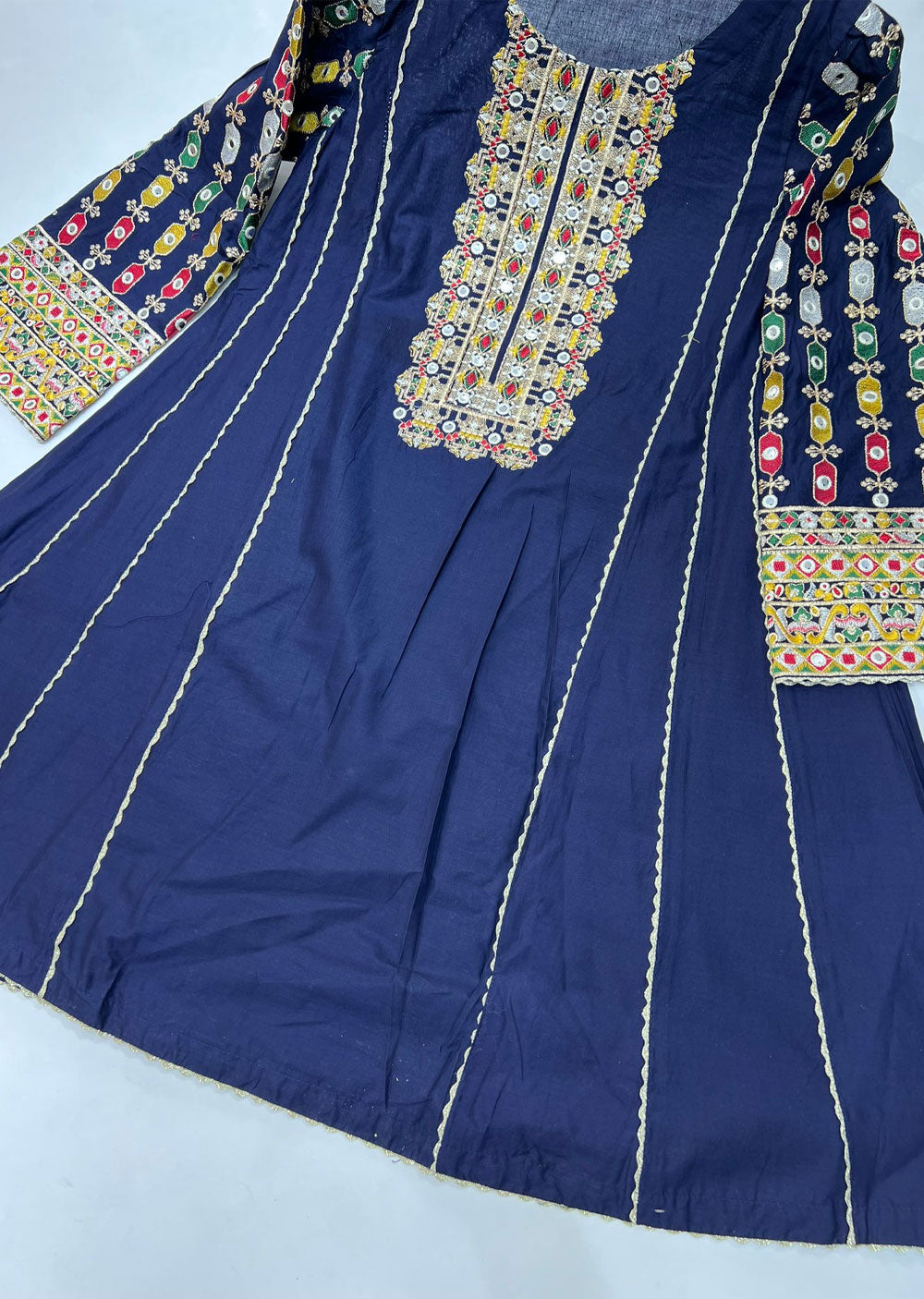 ZA790 Navy Readymade Lawn Kurti - Memsaab Online