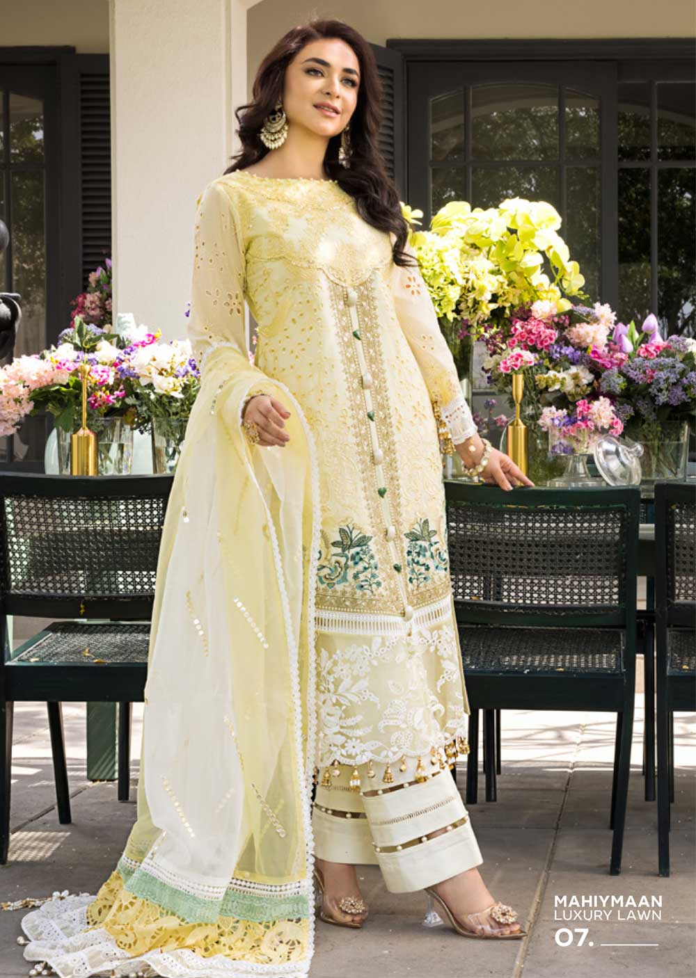 MHA-07-R - Readymade - Mahiymaan Luxury Lawn 2023 - Memsaab Online