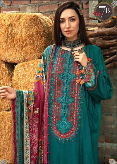 MB-107-B - Unstitched - M.Prints Winter Collection by Maria B 2021 - Memsaab Online