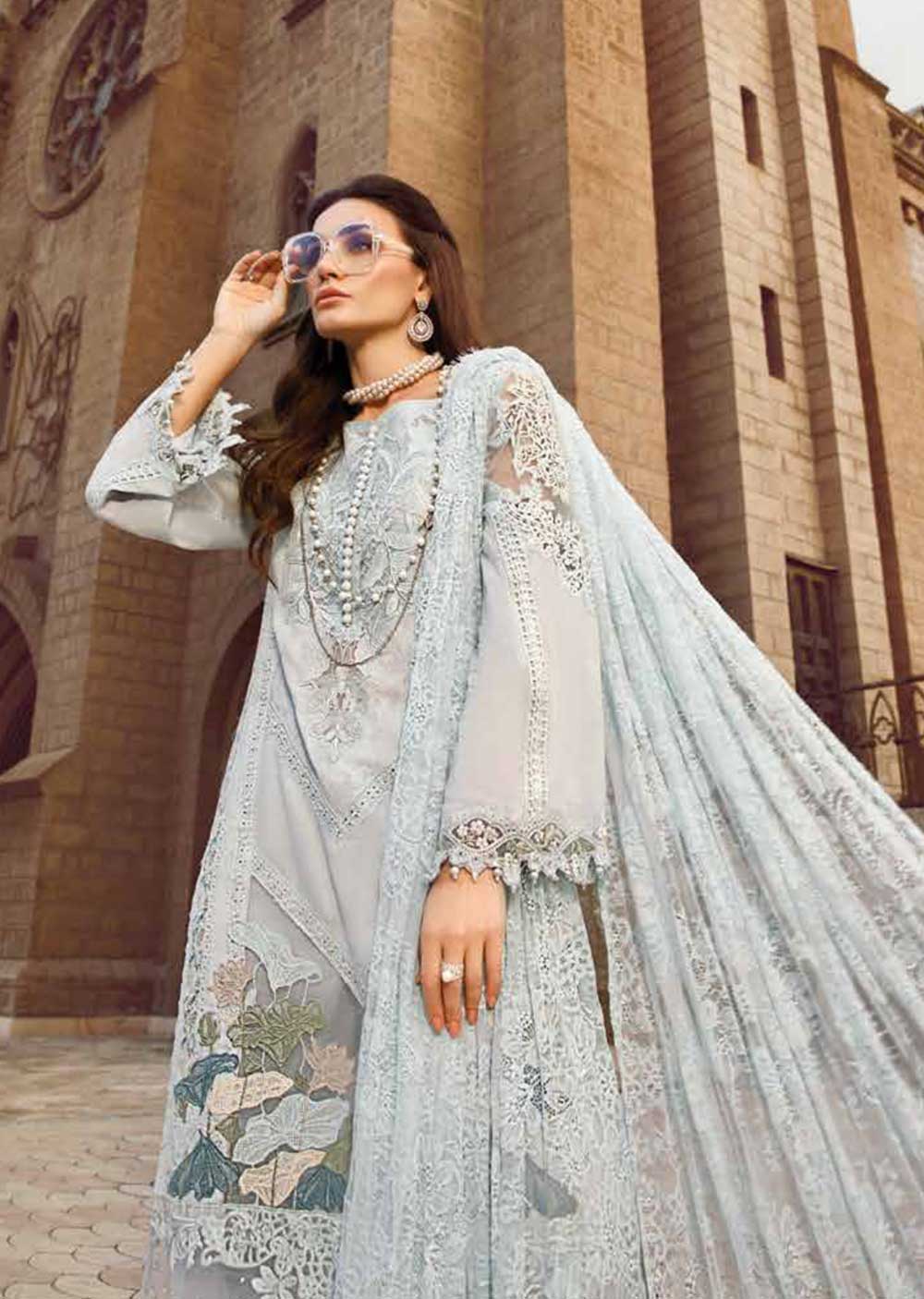 MLCB-07-A - Unstitched - Maria.B Voyage A Luxe Lawn Collection 2023 - Memsaab Online