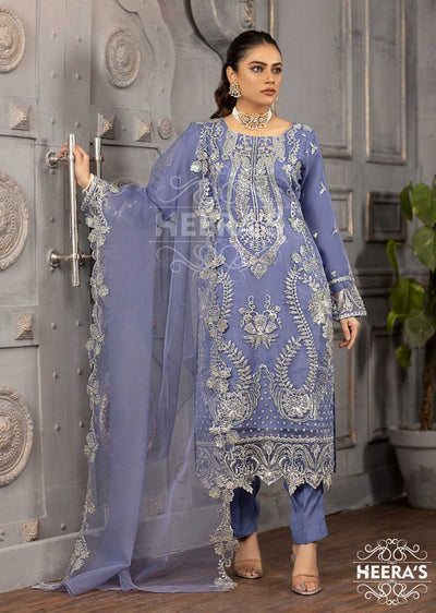 HER-507 - Heeras Readymade Organza Suit - Memsaab Online