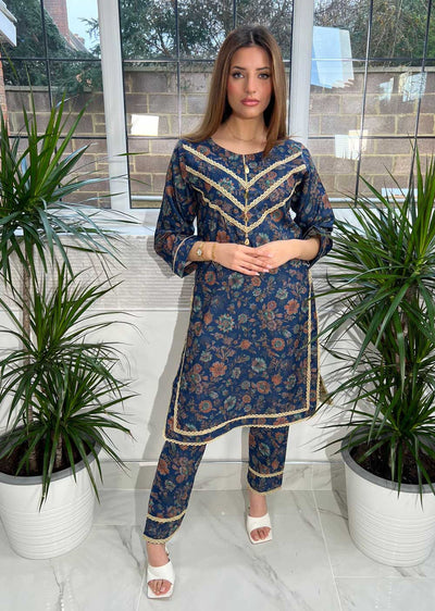 RGZ830 Readymade 2 Piece Dhanak Print Suit - Memsaab Online