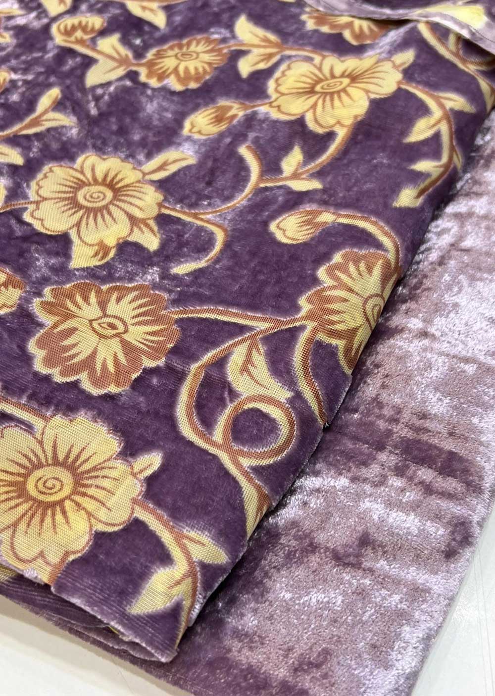 MP805 Lilac Unstitched Velvet Palachi Suit - Memsaab Online