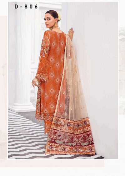 R-806-R - Readymade - Rangoon Chiffon Suit 2022 - Memsaab Online