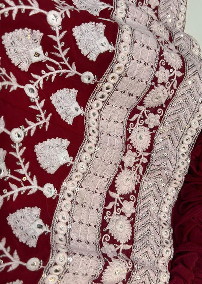 ASF806 Red Readymade Suit - Memsaab Online
